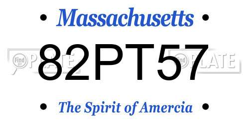 82PT57 Massachusetts License Plate