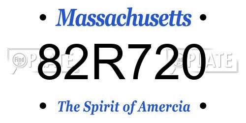 82R720 Massachusetts License Plate