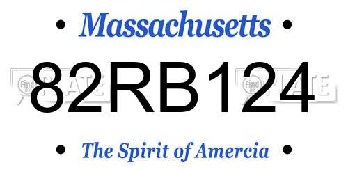 82RB124 Massachusetts License Plate