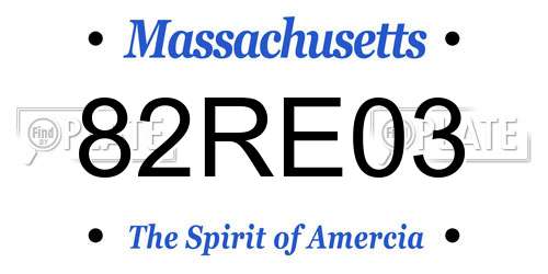 82RE03 Massachusetts License Plate