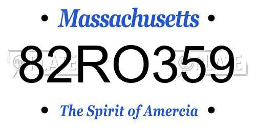 82RO359 Massachusetts License Plate