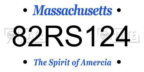 82RS124 Massachusetts License Plate