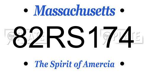 82RS174 Massachusetts License Plate