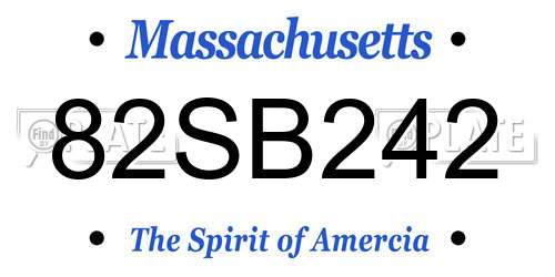 82SB242 Massachusetts License Plate