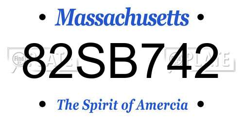 82SB742 Massachusetts License Plate
