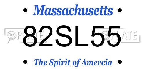 82SL55 Massachusetts License Plate