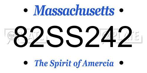 82SS242 Massachusetts License Plate