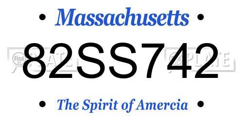 82SS742 Massachusetts License Plate
