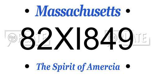 82XI849 Massachusetts License Plate