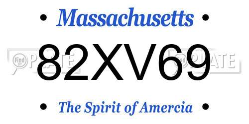 82XV69 Massachusetts License Plate