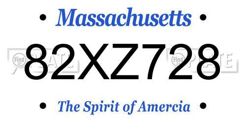 82XZ728 Massachusetts License Plate