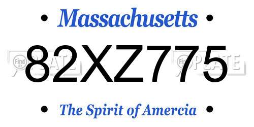 82XZ775 Massachusetts License Plate