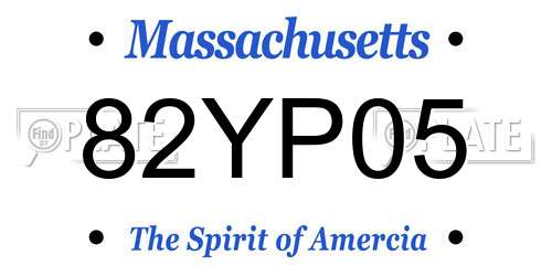 82YP05 Massachusetts License Plate