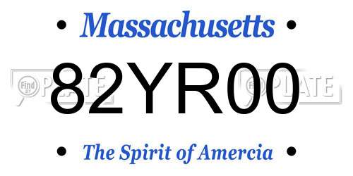 82YR00 Massachusetts License Plate