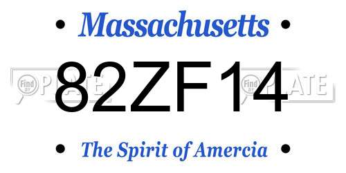 82ZF14 Massachusetts License Plate
