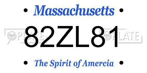82ZL81 Massachusetts License Plate