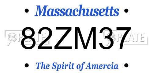 82ZM37 Massachusetts License Plate