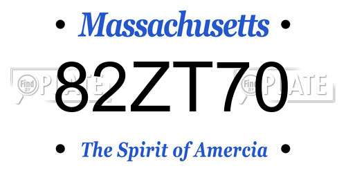 82ZT70 Massachusetts License Plate