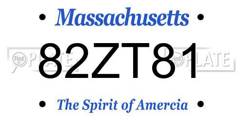 82ZT81 Massachusetts License Plate