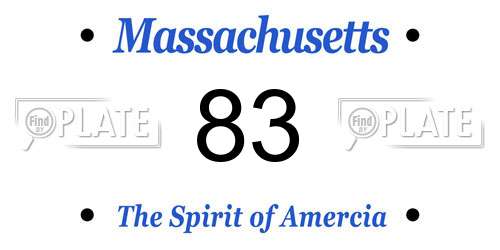 83 Massachusetts License Plate