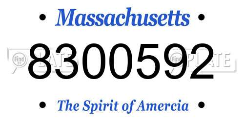 8300592 Massachusetts License Plate