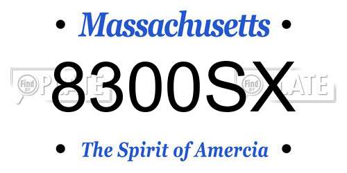 8300SX Massachusetts License Plate