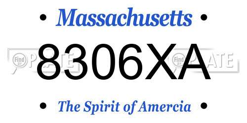 8306XA Massachusetts License Plate