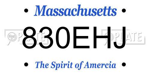 830EHJ Massachusetts License Plate