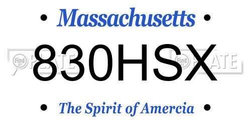 830HSX Massachusetts License Plate