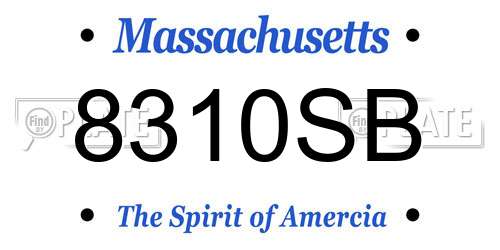 8310SB Massachusetts License Plate