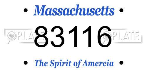 83116 Massachusetts License Plate