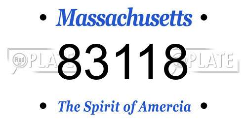 83118 Massachusetts License Plate
