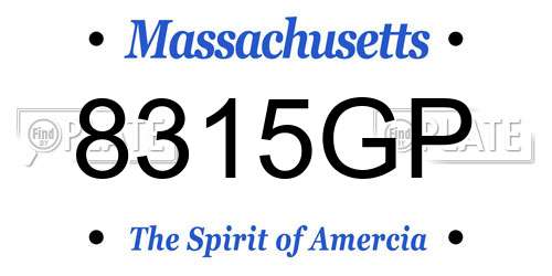 8315GP Massachusetts License Plate