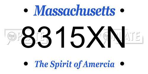 8315XN Massachusetts License Plate