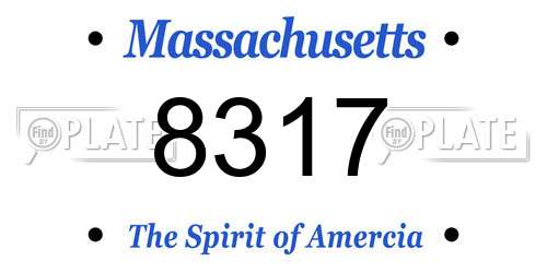 8317 Massachusetts License Plate