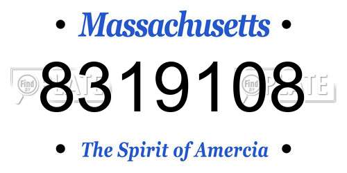 8319108 Massachusetts License Plate