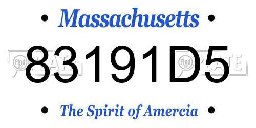 83191D5 Massachusetts License Plate