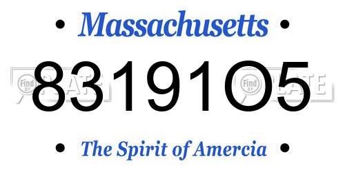 83191O5 Massachusetts License Plate
