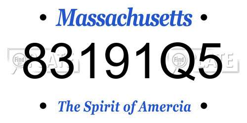 83191Q5 Massachusetts License Plate