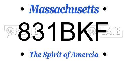 831BKF Massachusetts License Plate