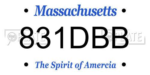 831DBB Massachusetts License Plate