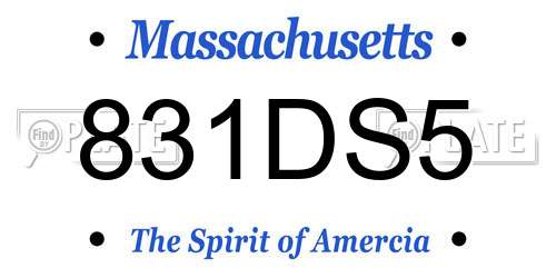 831DS5 Massachusetts License Plate