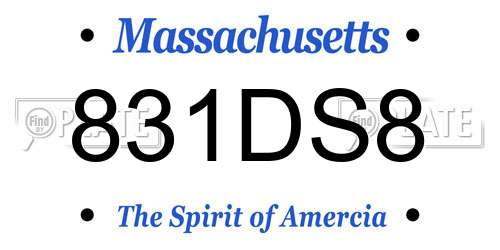 831DS8 Massachusetts License Plate