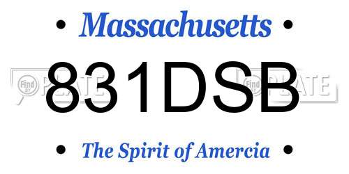 831DSB Massachusetts License Plate