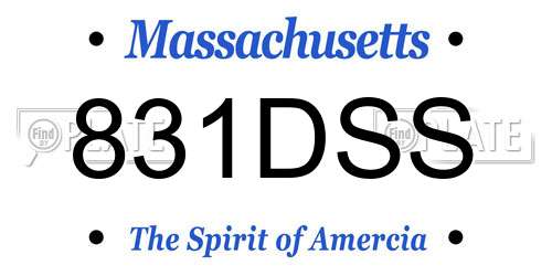 831DSS Massachusetts License Plate