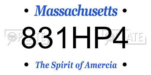 831HP4 Massachusetts License Plate