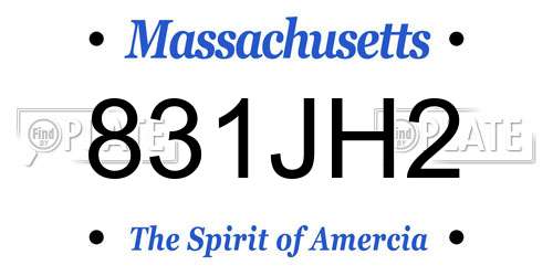 831JH2 Massachusetts License Plate