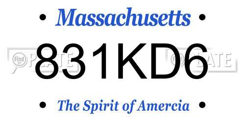 831KD6 Massachusetts License Plate
