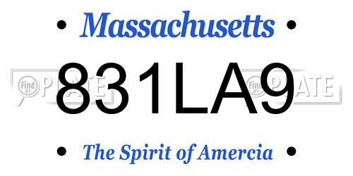 831LA9 Massachusetts License Plate