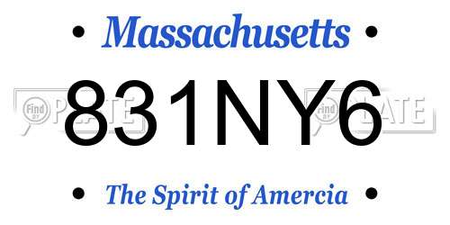 831NY6 Massachusetts License Plate
